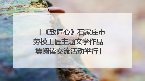 《致匠心》石家庄市劳模工匠主题文学作品集阅读交流活动举行