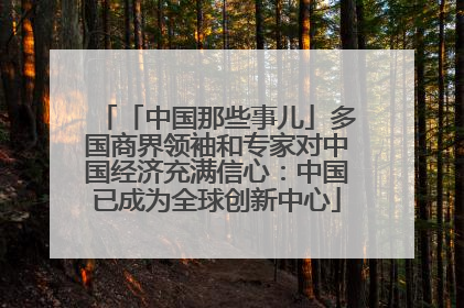 「中国那些事儿」多国商界领袖和专家对中国经济充满信心：中国已成为全球创新中心