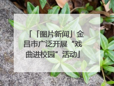 「图片新闻」金昌市广泛开展“戏曲进校园”活动