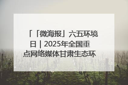 「微海报」六五环境日｜2025年全国重点网络媒体甘肃生态环保行走进凉州区