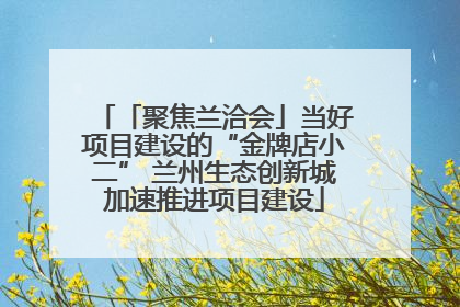 「聚焦兰洽会」当好项目建设的“金牌店小二” 兰州生态创新城加速推进项目建设