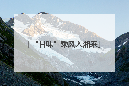 “甘味”乘风入湘来