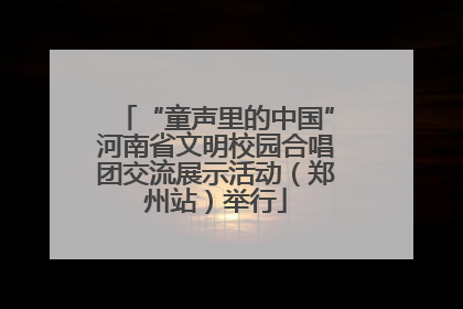 “童声里的中国”河南省文明校园合唱团交流展示活动（郑州站）举行
