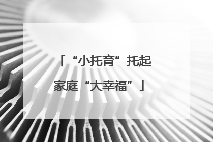 “小托育”托起家庭“大幸福”