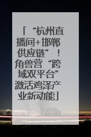 “杭州直播间+邯郸供应链”！角兽营“跨域双平台”激活鸡泽产业新动能