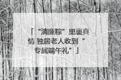 “清廉粽”里裹真情 独居老人收到“专属端午礼”