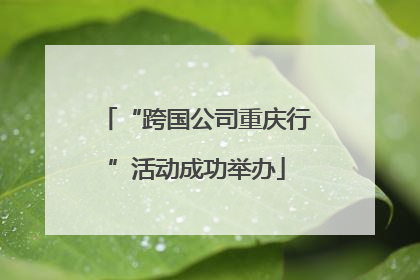 “跨国公司重庆行”活动成功举办