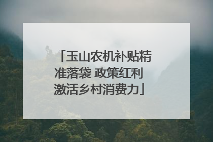 玉山农机补贴精准落袋 政策红利激活乡村消费力