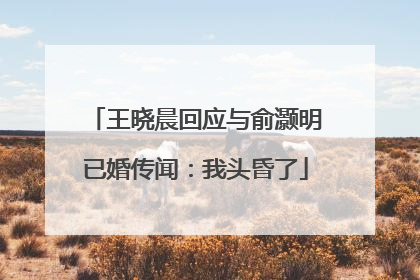 王晓晨回应与俞灏明已婚传闻：我头昏了