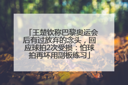 王楚钦称巴黎奥运会后有过放弃的念头，回应球拍2次受损：怕球拍再坏用副板练习