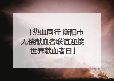 热血同行 衡阳市无偿献血者联谊迎接世界献血者日