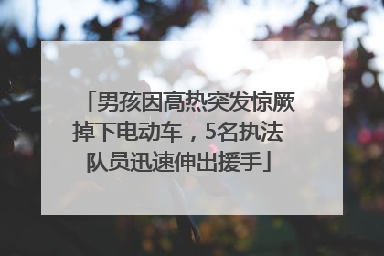 男孩因高热突发惊厥掉下电动车，5名执法队员迅速伸出援手