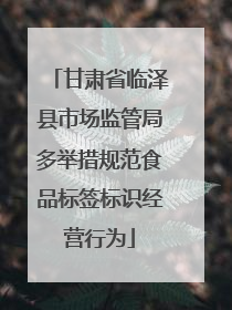 甘肃省临泽县市场监管局多举措规范食品标签标识经营行为