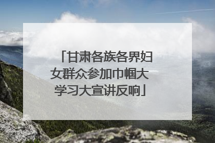 甘肃各族各界妇女群众参加巾帼大学习大宣讲反响