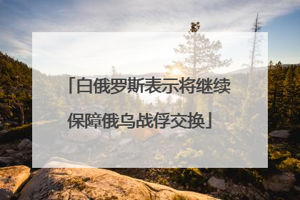 白俄罗斯表示将继续保障俄乌战俘交换