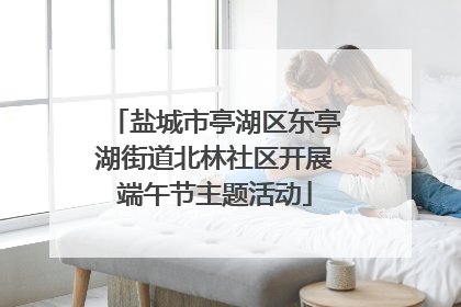 盐城市亭湖区东亭湖街道北林社区开展端午节主题活动