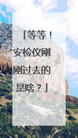 等等！安检仪刚刚过去的是啥？