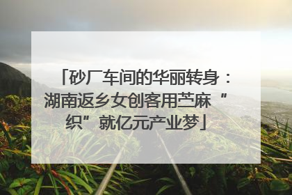 砂厂车间的华丽转身：湖南返乡女创客用苎麻“织”就亿元产业梦