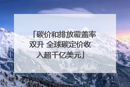 碳价和排放覆盖率双升 全球碳定价收入超千亿美元