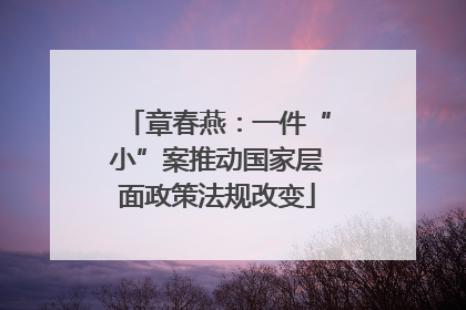 章春燕：一件“小”案推动国家层面政策法规改变