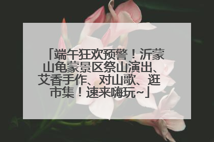 端午狂欢预警！沂蒙山龟蒙景区祭山演出、艾香手作、对山歌、逛市集！速来嗨玩~
