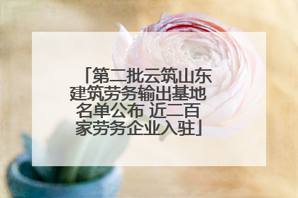 第二批云筑山东建筑劳务输出基地名单公布 近二百家劳务企业入驻