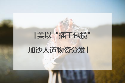 美以“插手包揽”加沙人道物资分发