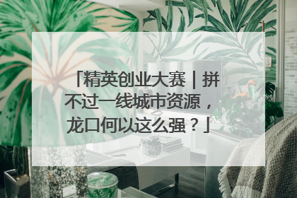 精英创业大赛｜拼不过一线城市资源，龙口何以这么强？