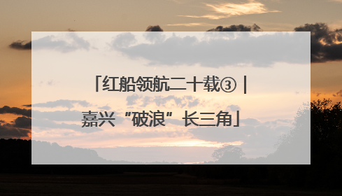红船领航二十载③｜嘉兴“破浪”长三角