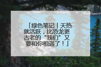 绿色笔记丨天热就活跃，比恐龙更古老的“我们”又要和你相遇了！