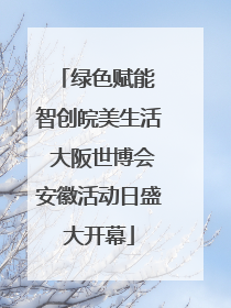 绿色赋能 智创皖美生活 大阪世博会安徽活动日盛大开幕