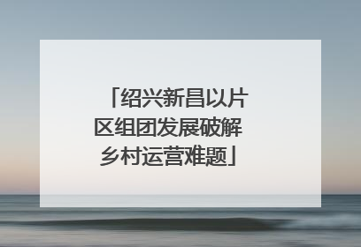 绍兴新昌以片区组团发展破解乡村运营难题