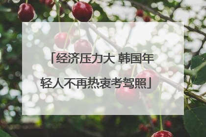 经济压力大 韩国年轻人不再热衷考驾照