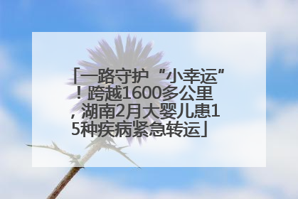 一路守护“小幸运”！跨越1600多公里，湖南2月大婴儿患15种疾病紧急转运
