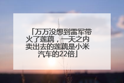 万万没想到雷军带火了莲藕，一天之内卖出去的莲藕是小米汽车的22倍