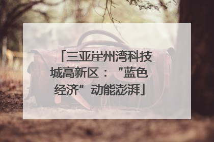 三亚崖州湾科技城高新区：“蓝色经济”动能澎湃