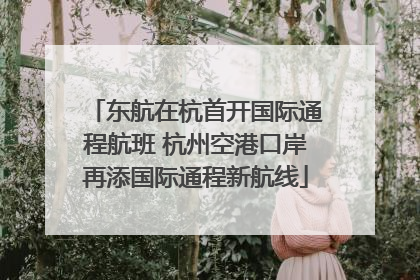 东航在杭首开国际通程航班 杭州空港口岸再添国际通程新航线