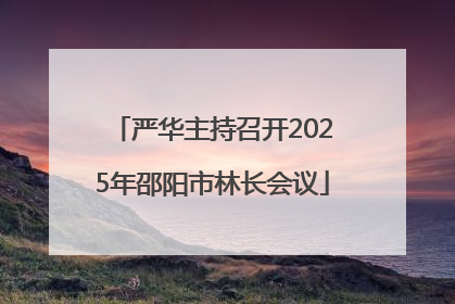 严华主持召开2025年邵阳市林长会议