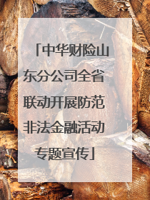 中华财险山东分公司全省联动开展防范非法金融活动专题宣传