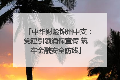 中华财险锦州中支：党建引领消保宣传 筑牢金融安全防线