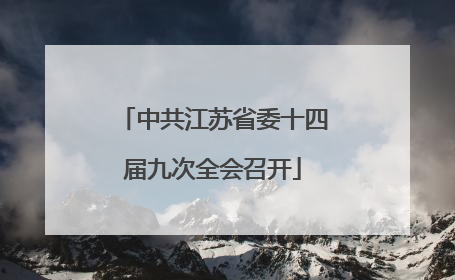 中共江苏省委十四届九次全会召开