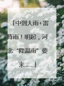 中到大雨+雷阵雨！明起，河北“降温雨”要来……