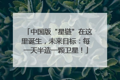 中国版“星链”在这里诞生，未来目标：每一天半造一颗卫星！