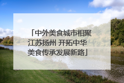中外美食城市相聚江苏扬州 开拓中华美食传承发展新路