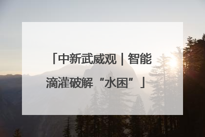 中新武威观｜智能滴灌破解“水困”