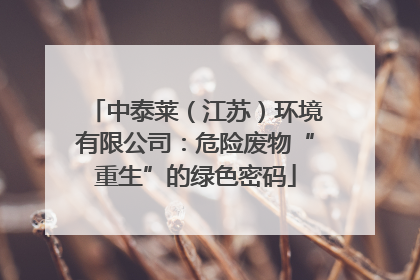 中泰莱（江苏）环境有限公司：危险废物“重生”的绿色密码