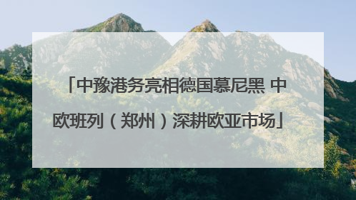 中豫港务亮相德国慕尼黑 中欧班列（郑州）深耕欧亚市场