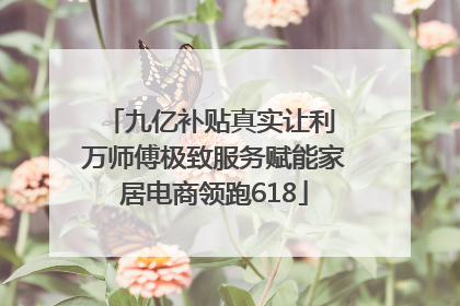 九亿补贴真实让利 万师傅极致服务赋能家居电商领跑618