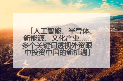 人工智能、半导体、新能源、文化产业……多个关键词透视外资眼中投资中国的新机遇