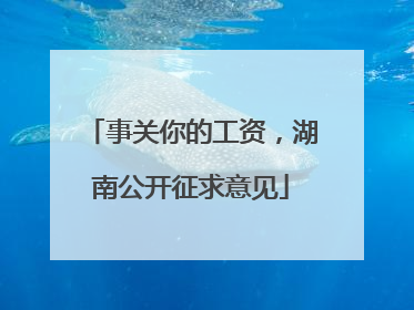 事关你的工资，湖南公开征求意见